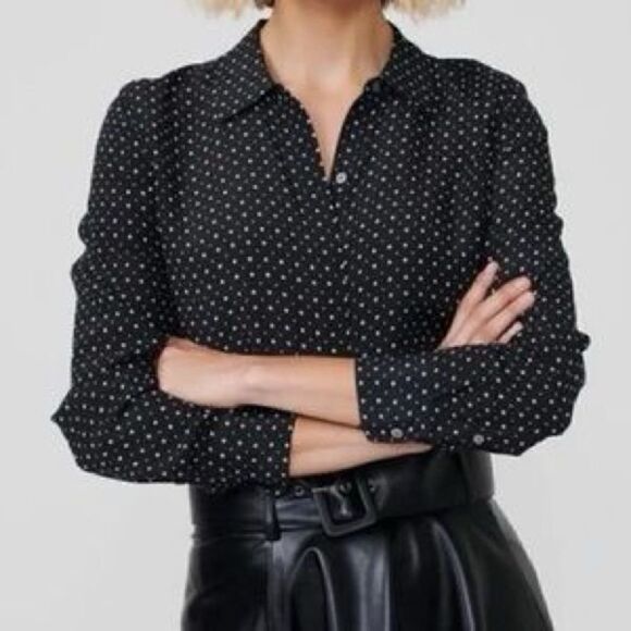 UNTUCKit Lola silk black long sleeve blouse size 14 - Picture 1 of 4